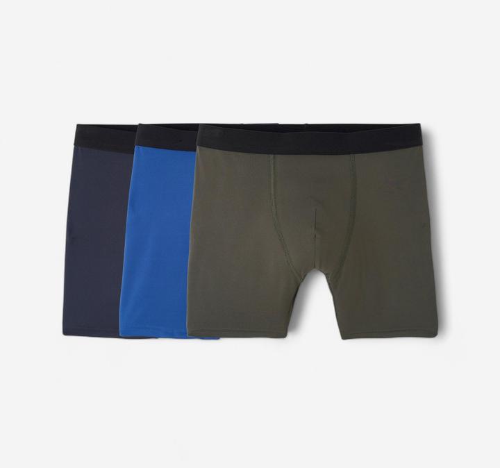 Decathlon Funktionsunterhose Boxershorts Herren atmungsaktiv 3er Pack - navy/blau/khaki