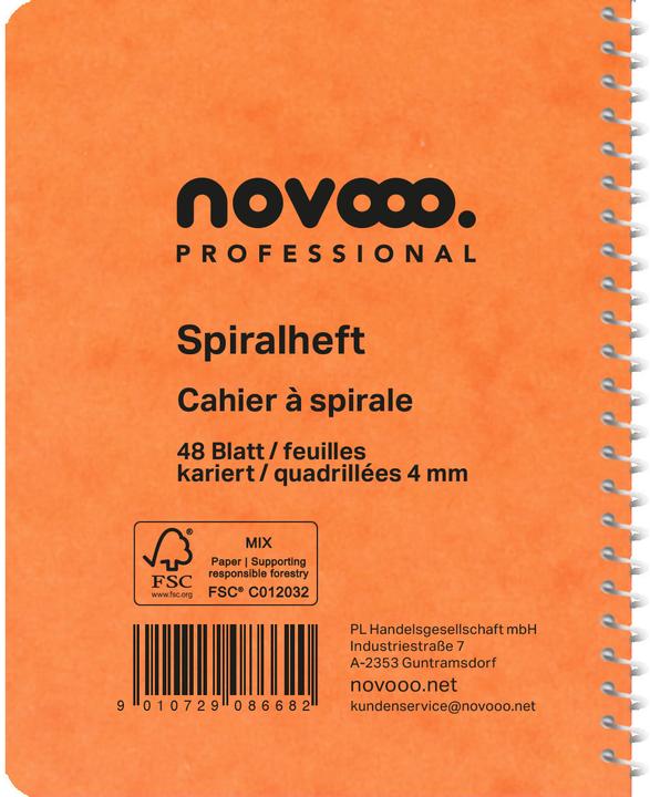 Produktbild Novooo Spiralheft assortiert (91 x 121 mm, Kariert)