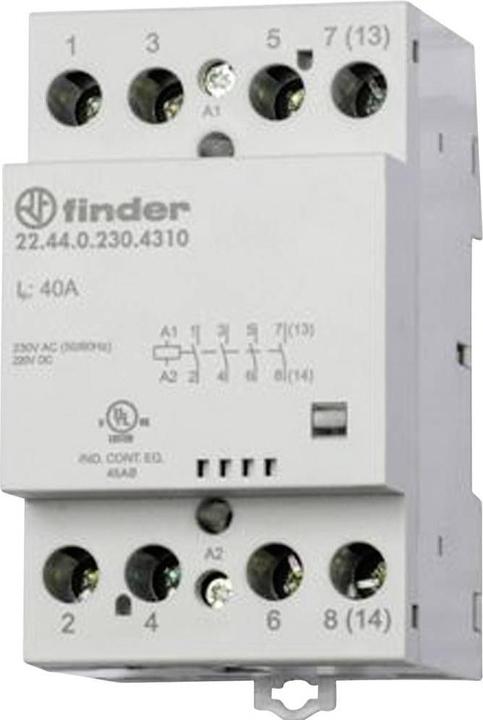 Actual product image Finder Contactor 40A, 3 NO + 1 NC, 24vac/dc
