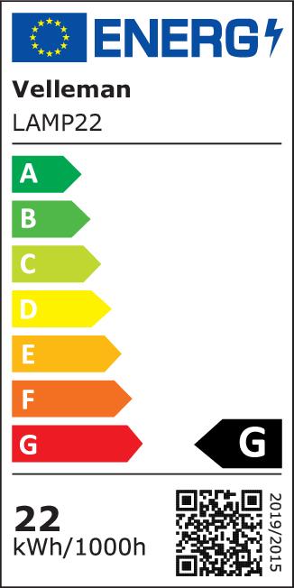 Energie-Label Velleman Ringleuchtstoffröhre für VTLAMP2 (22 W, 1050 lm, 1 x, G)