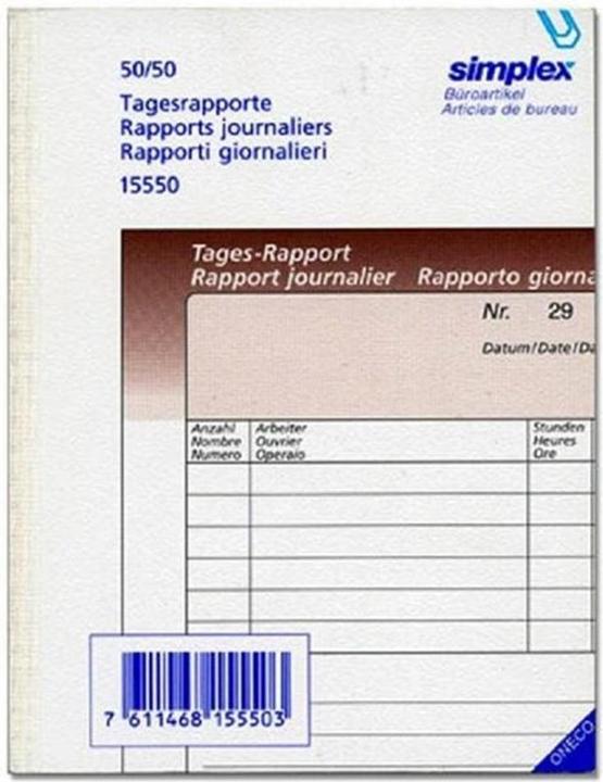 Produktbild Simplex Durchschreibebuch Tagesrapporte Oneco (100 x)