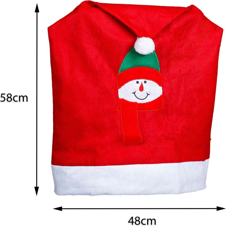 Actual product image Novaliv Christmas Chair Cover Set I Red I Father Christmas Hat I Chair Cover Christmas Decoration