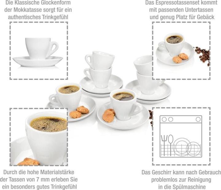 Image du produit Sänger Geschirr Set de tasses à espresso Florence avec soucoupes (12 pièce(s))