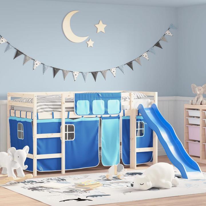 Actual product image VidaXL Curtains for loft bed blue polyester,Colour: blue (100 x 75 cm, 34 x 75 cm, 60 x 75 cm, 85 x 76 cm, 80 x 43 cm)