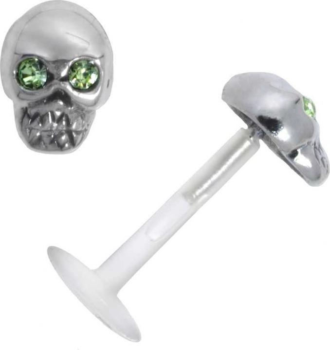 Image du produit Bijouteria Piercing pour lèvre/Tragus (Bioplastique, Cristallin, Argent 925)