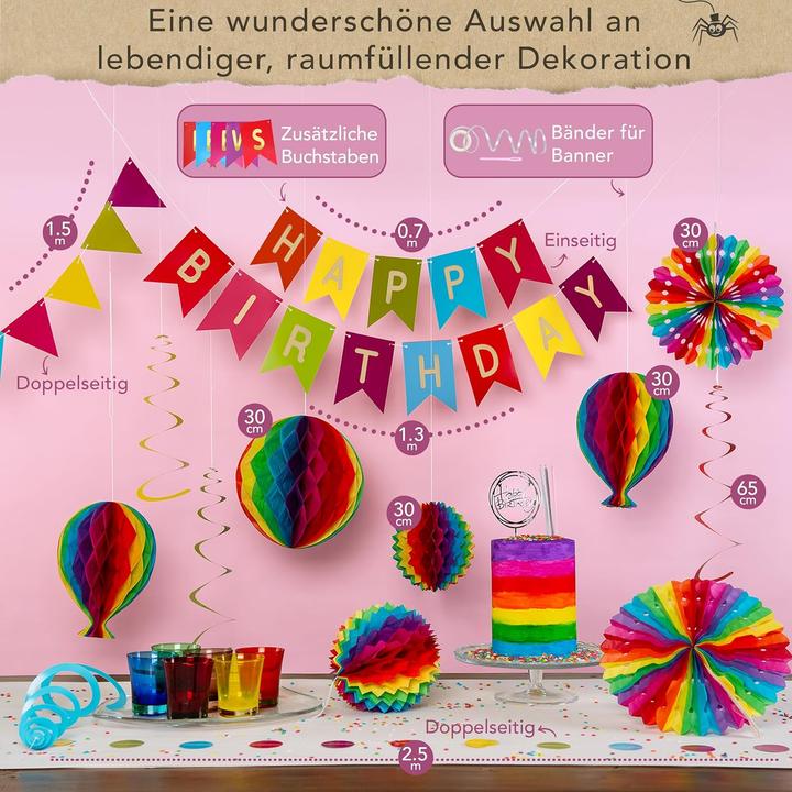 Actual product image Itsy Bitsy Party Co Reusable "Rainbow" birthday decoration