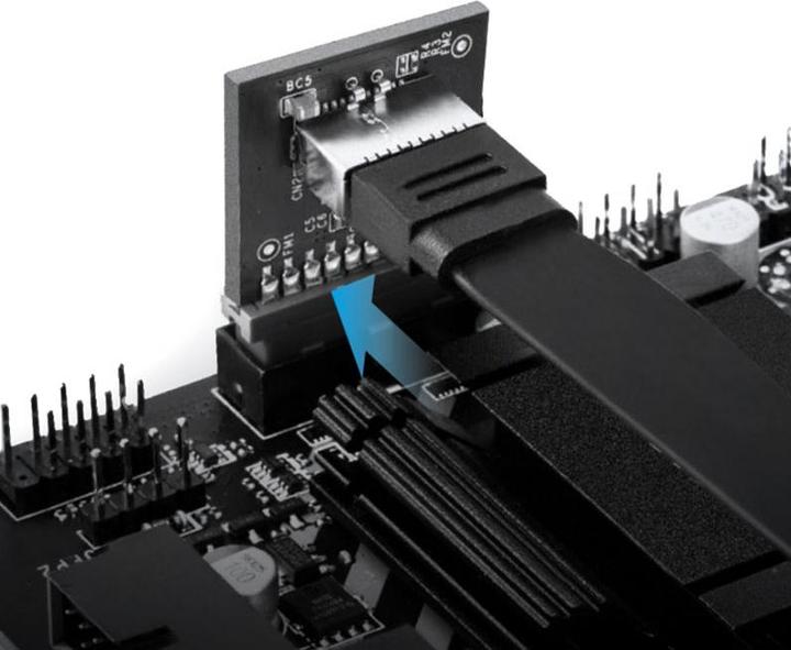 Produktbild Aquatuning Interner 19-Pin Stecker (USB 3.0) auf USB 3.1 Typ-E 20-Pin Key A, (90??)