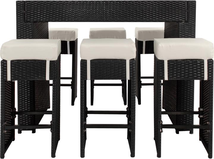 Actual product image tectake Rattan garden furniture bar set Ibiza with protective cover