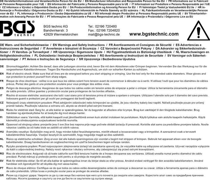 Produktbild BGS Kabelschuh-Presszange für Aderendhülsen bis 16,0 mm² (190 mm)