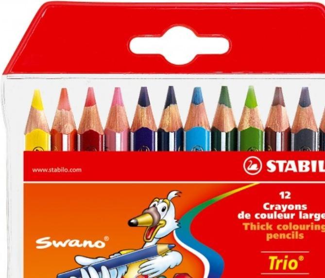 Immagine prodotto STABILO Trio di pastelli triangolari spessi e corti (Multicolore, 12 x)