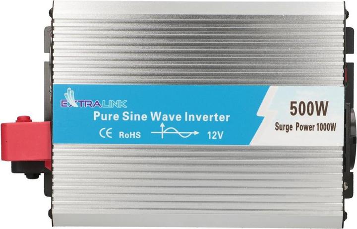 Produktbild Extralink CAR VOLTAGE CONVERTER -,, PURE SINUS OPIP-500W power adapter/inverter Auto Aluminium
