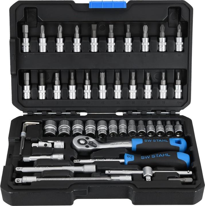 Immagine prodotto SW-Stahl 07748L Set di chiavi a bussola 1/4" di pollice esagonale I Valigetta portautensili da 48 pezzi I