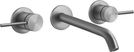 Gessi Set di montaggio con finitura 316 Flessa per miscelatore a 2 maniglie per lavabo a parete, boc