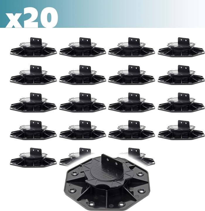 Actual product image XPOtool Corner Support Feet Set of 20 2700kg Capacity Feet Adjustable in Height 18-25mm Terrace (20 x)