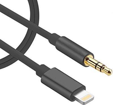 Actual product image SIGN Lightning to 3.5mm Aux Cable 1m - Black (1 m)