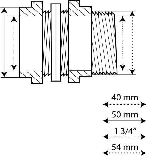 Actual product image Koi-Breeder PVC-U tank bushing