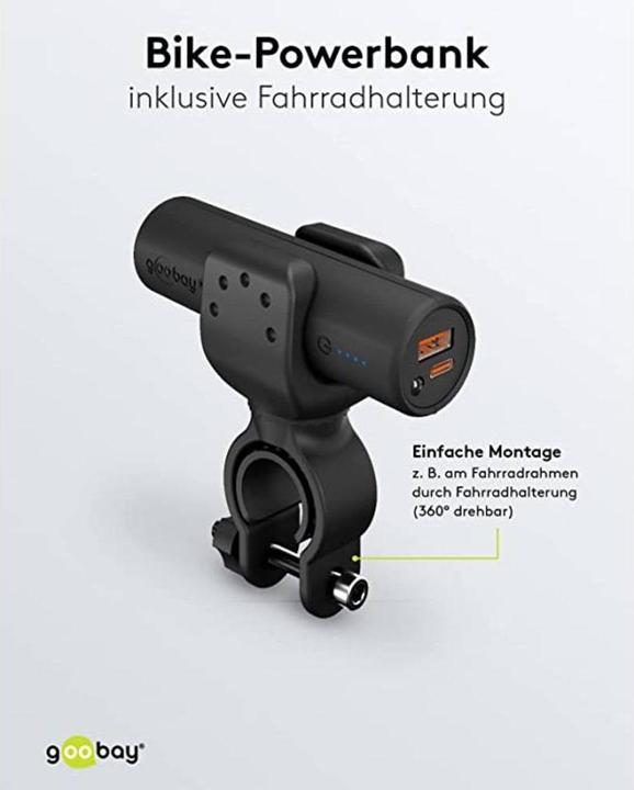 Productafbeelding Goobay Fiets Powerbank (5000 mAh, 18.50 W, 18.50 Wh)