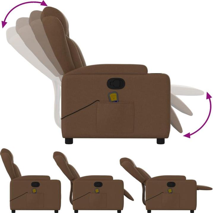 Image du produit VidaXL Fauteuil de massage Marron Tissu,Couleur : Marron,Matériau : Tissu (100