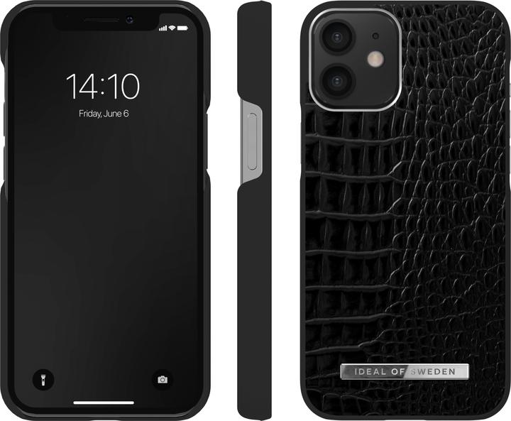 Produktbild iDeal Of Sweden Designer Hard-Cover Neo Noir Croco Silver (Apple iPhone 12 mini)