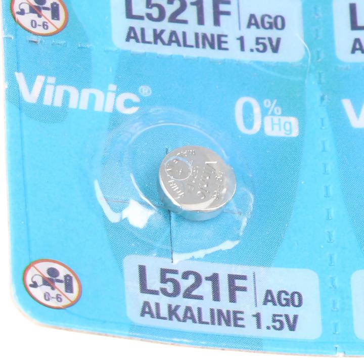 Productafbeelding Vinnic L521F - 10 Knopfzellen (10 Pcs., LR 63, 42 mAh)