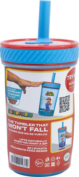Produktbild Stor Super Mario "Fun Emotions" - Drop Safe - Auslaufsicherer Becher mit Silikonstrohhalm (370 ml)