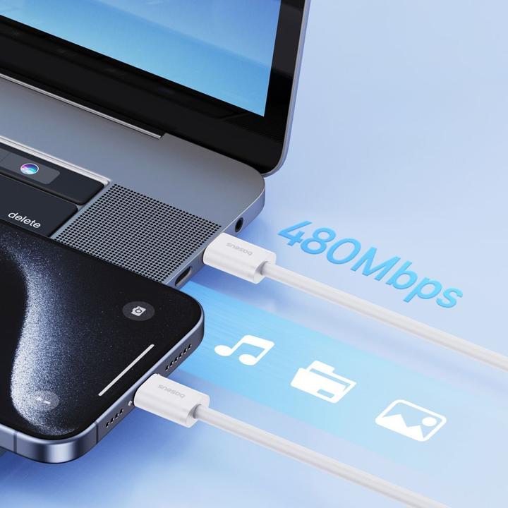 Immagine prodotto Baseus Superior Series ll USB-C - Cavo USB-C 30W 480Mb/s 1m - bianco (1 m, USB 2.0)