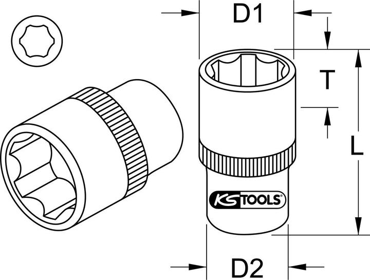Produktbild KS Tools 3/8" Stecknuss (24 mm)