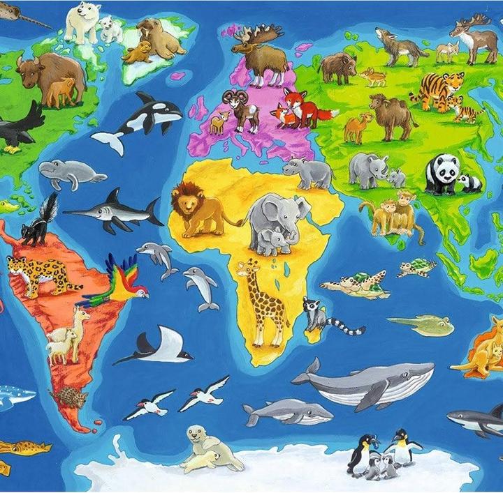 Actual product image Ravensburger World map with animals (30 pieces)