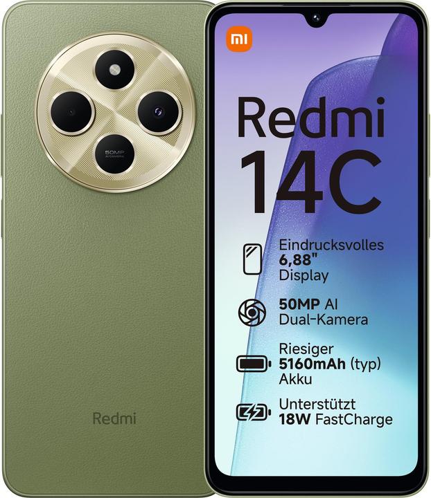 Image du produit Xiaomi Redmi 14C (128 Go, Dites Vert, 6.88", Double SIM, 50 Mpx, 4G)