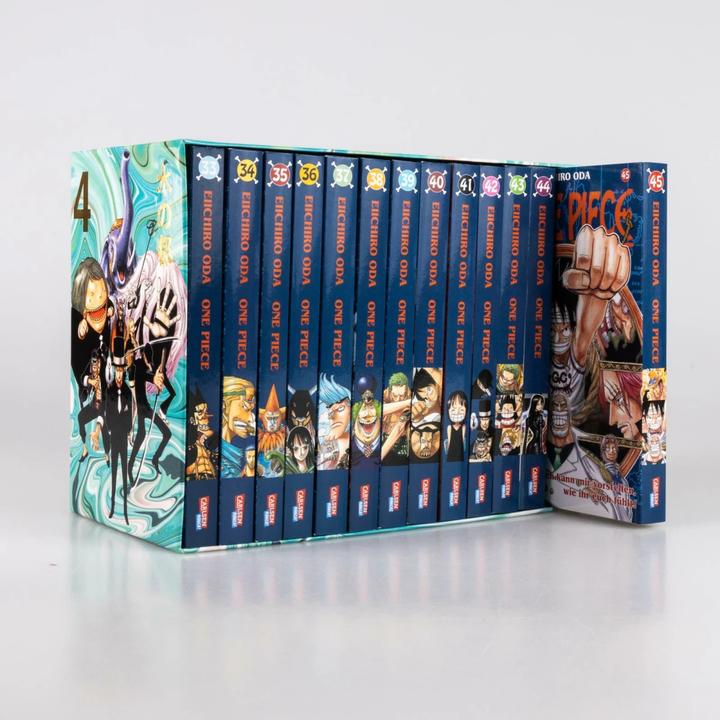 Produktbild One Piece Sammelschuber 4: Water Seven (inklusive Band 33–45) (Deutsch, Eiichiro Oda, Ayumi von Borcke, 2023)