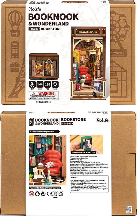 Actual product image Robotime Model kit 'Bookstore'