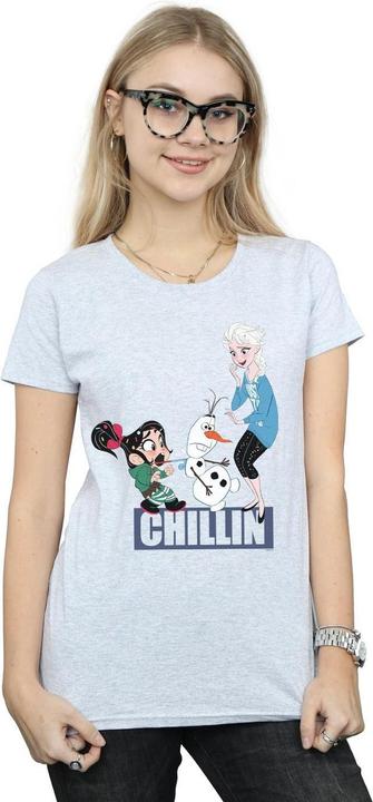 Actual product image Disney Womens/Ladies Wreck It Ralph Elsa And Vanellope Cotton T-Shirt (XL)