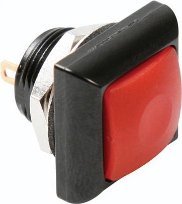 Productafbeelding Velleman Mini vierkante metalen drukknop met rode knop 1P Spst Off-(On)