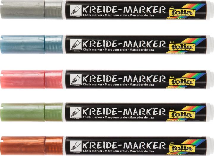 Image du produit Folia Marqueurs craie liquide (Effets métalliques, 2 mm, 5 x)