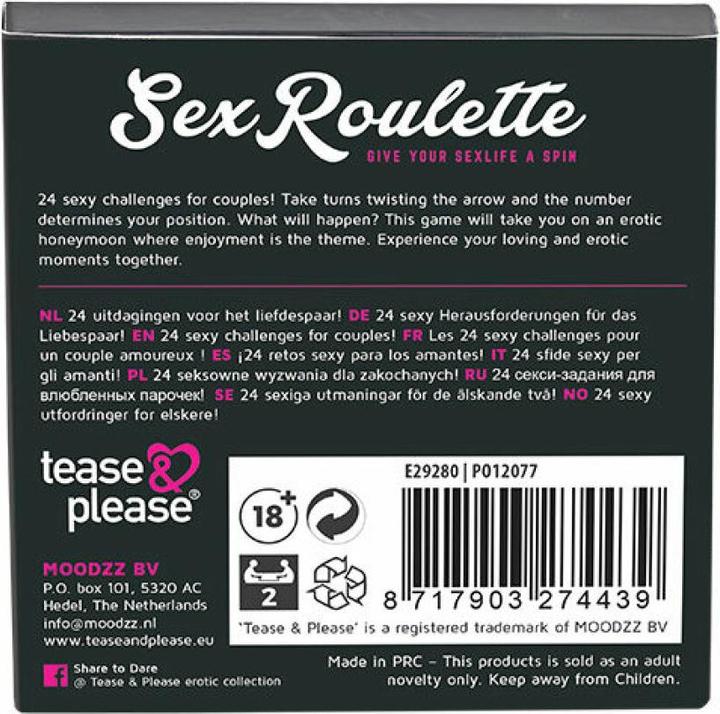 Image du produit tease & please Roulette sexuelle Amour & Mariage (Divers, Allemand, Espagnol, Français, Norvégien, Polonais, Néerlandais, Russe, Suédois, Italien, Anglais)