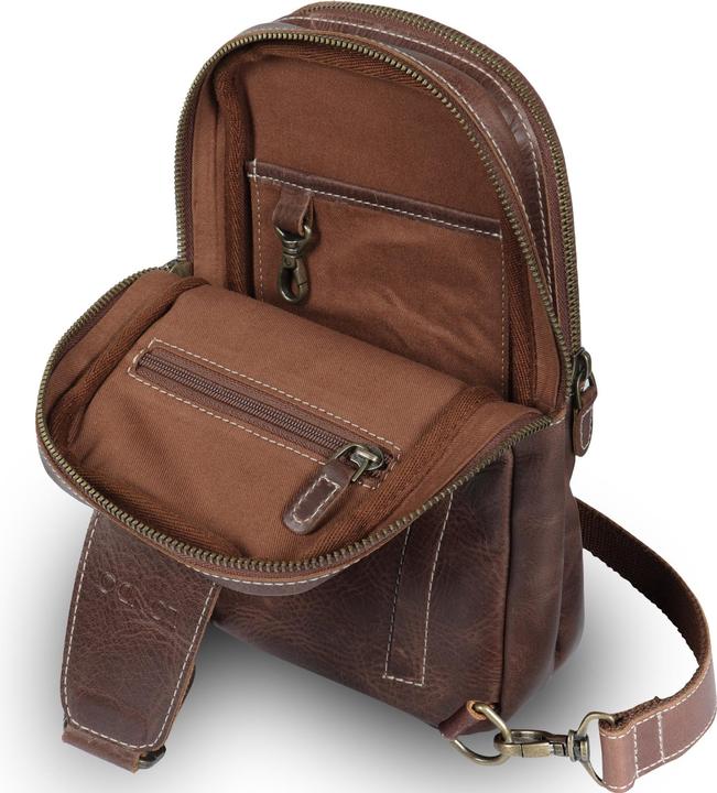 Produktbild Only-Bags.Store Umhängetasche aus genarbtem Leder mit verstellbarem Schultergurt, Umhängetasche aus Leder, Unisex