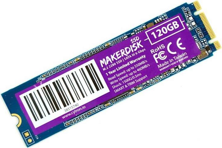 Image du produit Cytron Disque dur MakerDisk M.2 2280 SSD pour Raspberry PI avec NOOBS 120GB (120 Go)