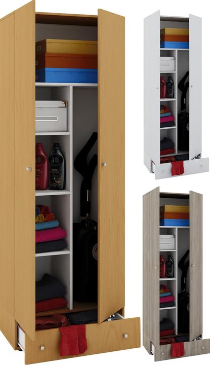 Image du produit VCM Holz Besen Putzschrank Serie Vandol mit Drehtüren (70 x 40 cm)