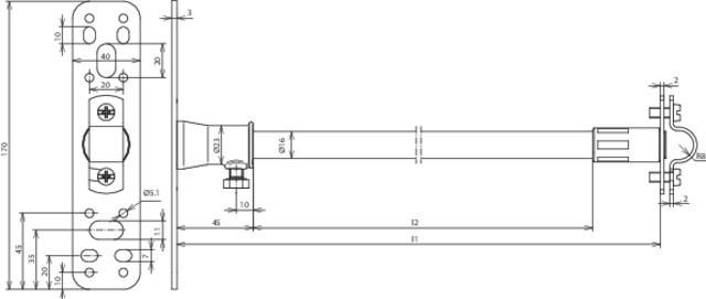 Image du produit Dehn 106 120 Entretoise m fixation L=690mm ZG-St/tZn