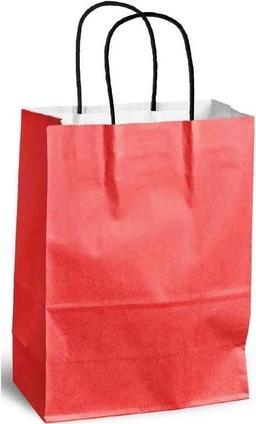 Produktbild Mailmedia Papier-Tragetasche mit Kordel, 3,5 Liter, rot Masse: (B)180 x (T)80 x (H)240 mm, aus Kraft