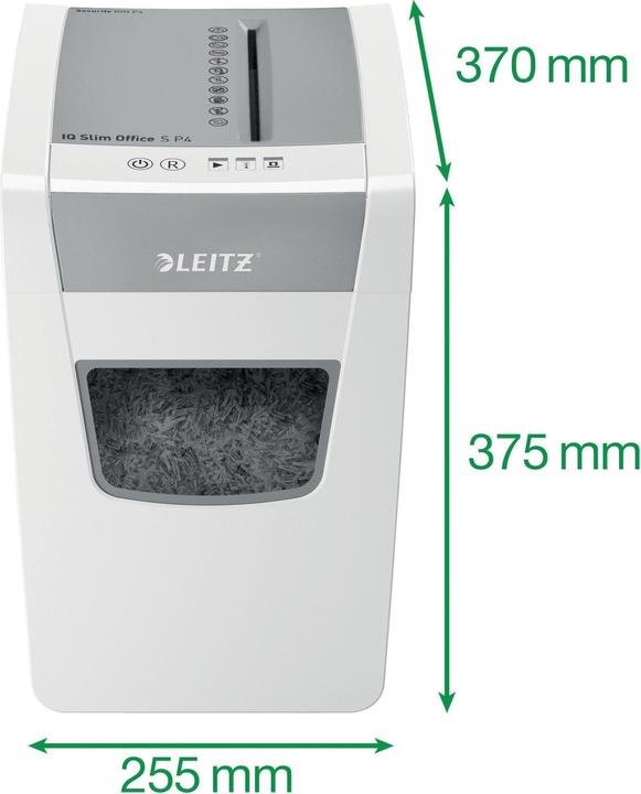 Actual product image Leitz Shredder IQ Slim Office P4/12 sheets/DC motor/white? (Particle cut)