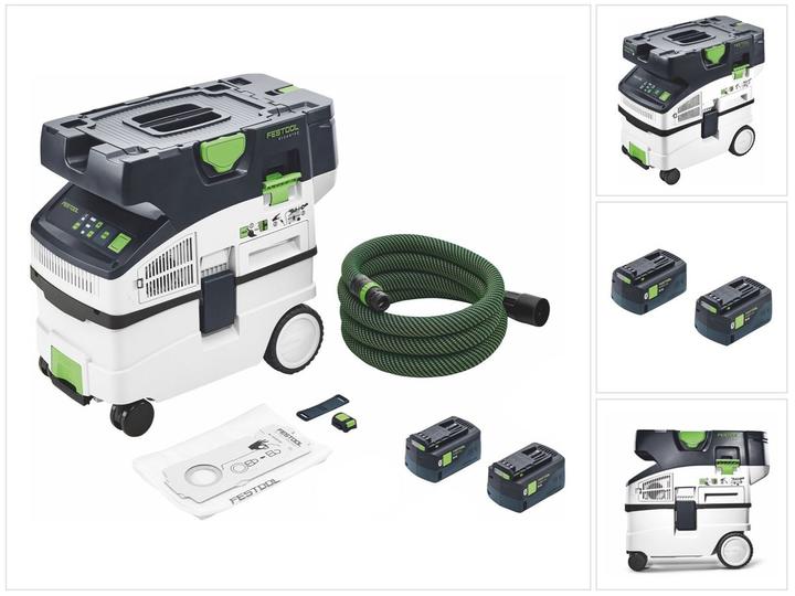 Produktbild Festool CTLC MIDI I-Basic Akku Absaugmobil 36 V ( 2x 18 V ) Staubkl. L + 2x Akku 5,0 Ah - ohne (Absauganlage)