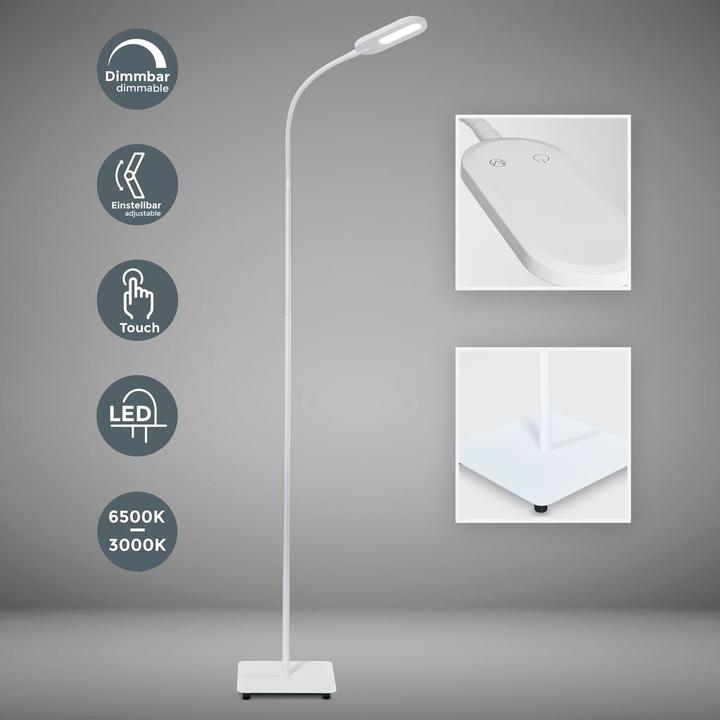 Actual product image B.K.Licht CCT LED floor lamp, matt white, 1xLED platinum/6.5W (600 lm)