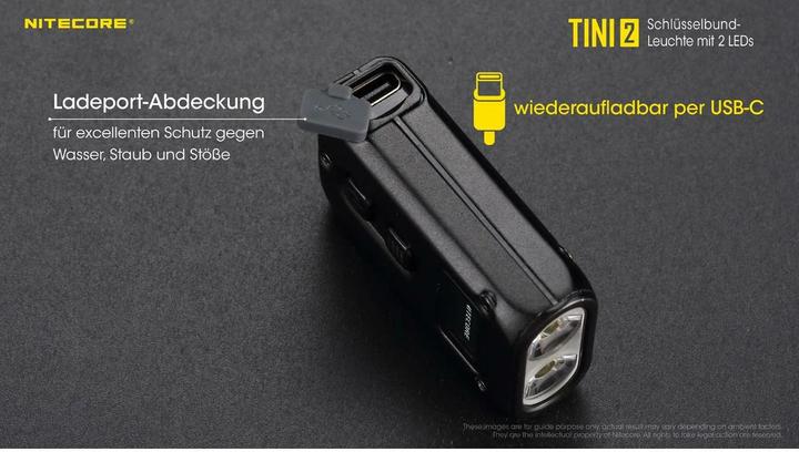 Produktbild Nitecore TINI 2 - 500 Lumen, schwarz (4.70 cm, 500 lm)