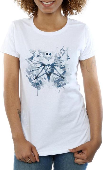 Actual product image Disney Womens/Ladies Nightmare Before Christmas Paint Spray Carers Cotton T-Shirt (XL)