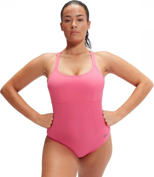 Actual product image Speedo Womens/Ladies Shaped Cross Back One Piece Swimsuit (42 D)