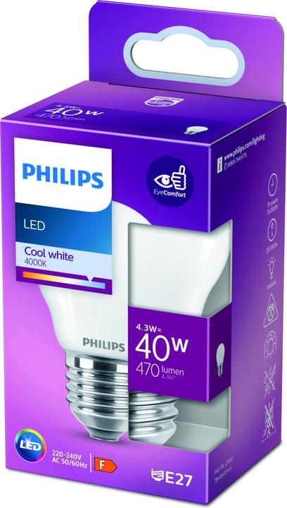 Image du produit Philips LED Candle & Lustre (E27, 4.30 W, 470 lm, 1 x, F)