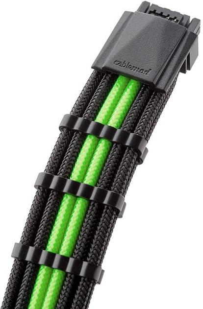 Actual product image CableMod C-Series Pro ModMesh 12VHPWR to 3x PCI-e cable for Corsair - 60cm, black/light green