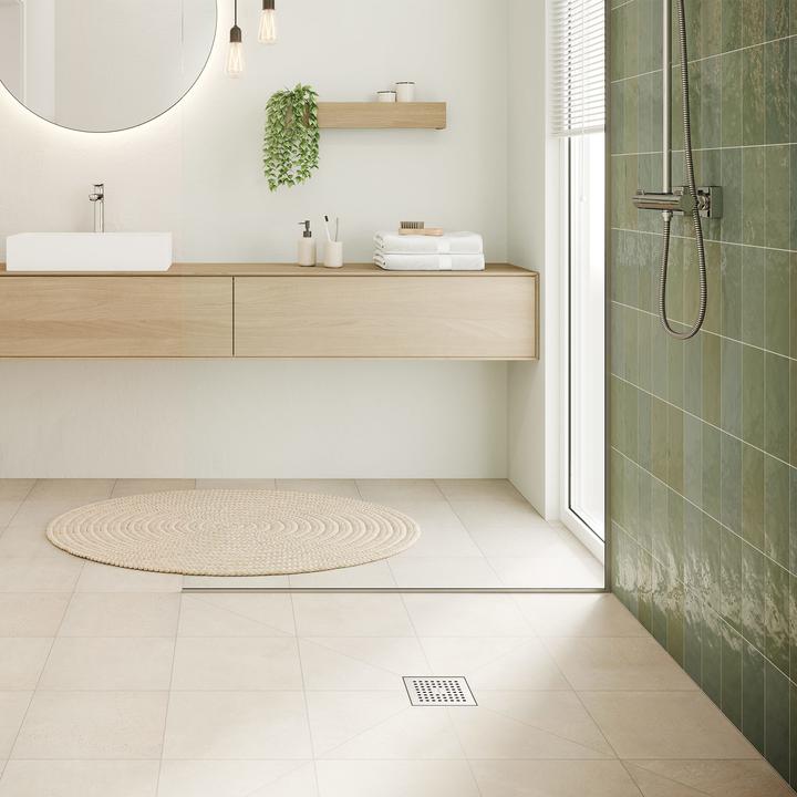 Actual product image hansgrohe HG point drain RainDrain Brilliance compl. set brushed stainless steel 100x100mm (100 mm)