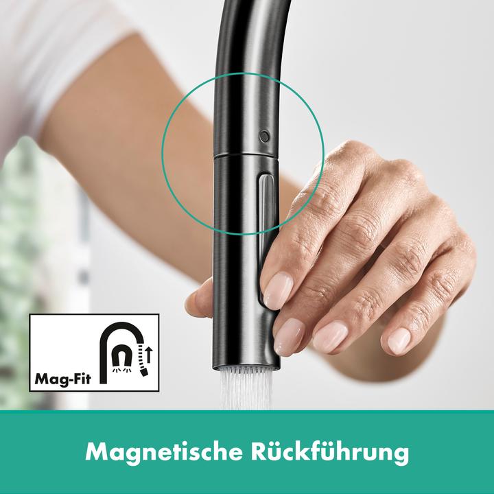Image du produit hansgrohe Mitigeur d'évier 210 Talis M54 douchette extractible, 2 jets brushed black chromé